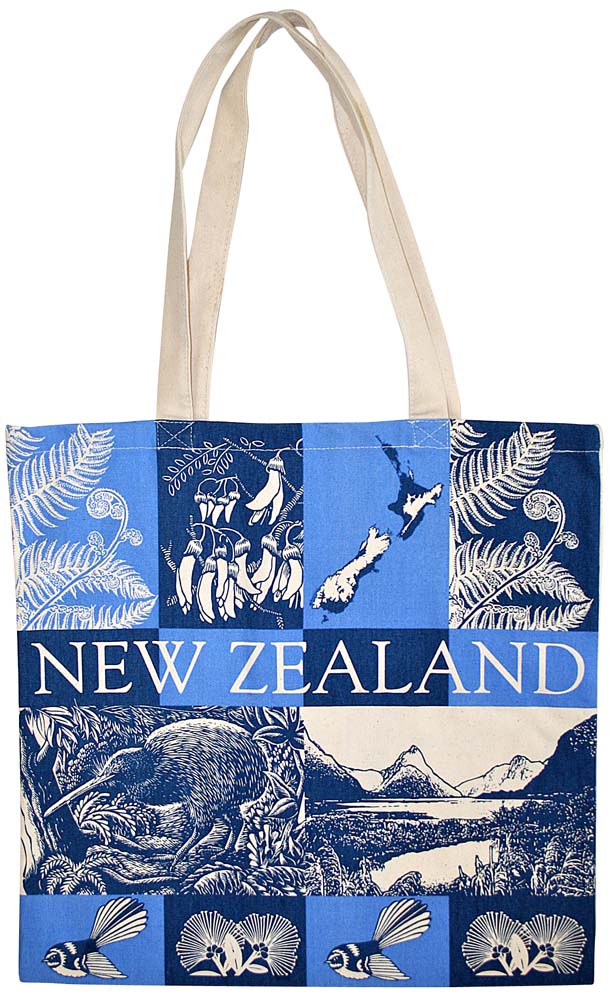 Scenic Blue Cotton Tote Bag