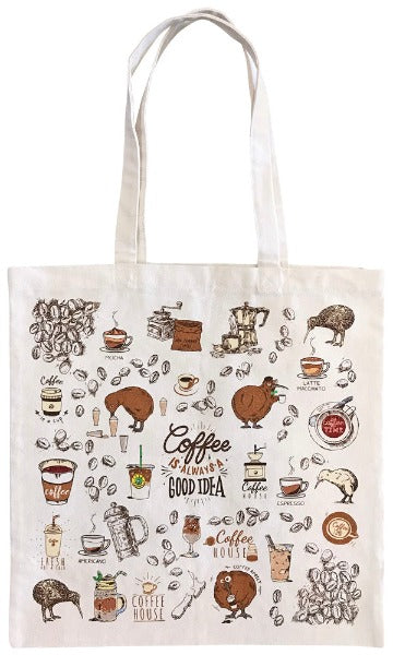 Kiwi Coffee Cotton Tote Bag