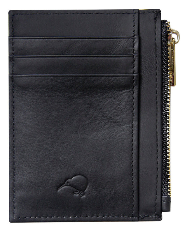 Black Leather Purse With Card Holder