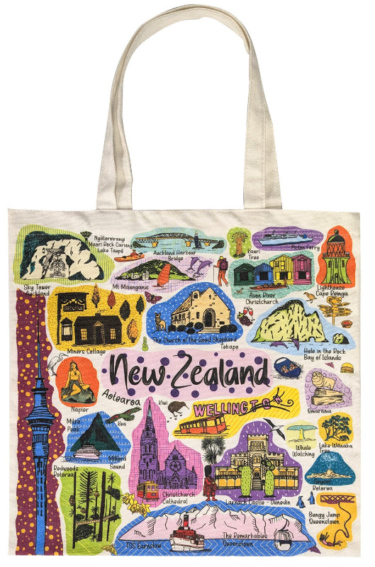 NZ Destinations Cotton Tote Bag