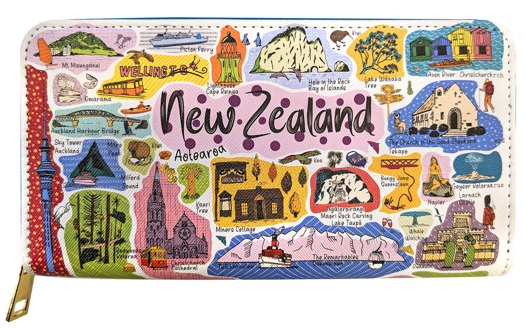 NZ Destinations Zip Wallet