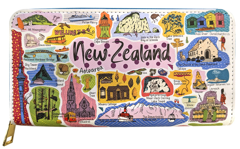 NZ Destinations Zip Wallet