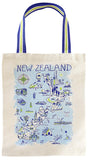 NZ Map Gusset Cotton Tote Bag
