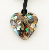 Small Paua Heart Necklace - NZ Made #5