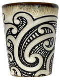 NZ Maori Tattoo Design Shot Glass - White