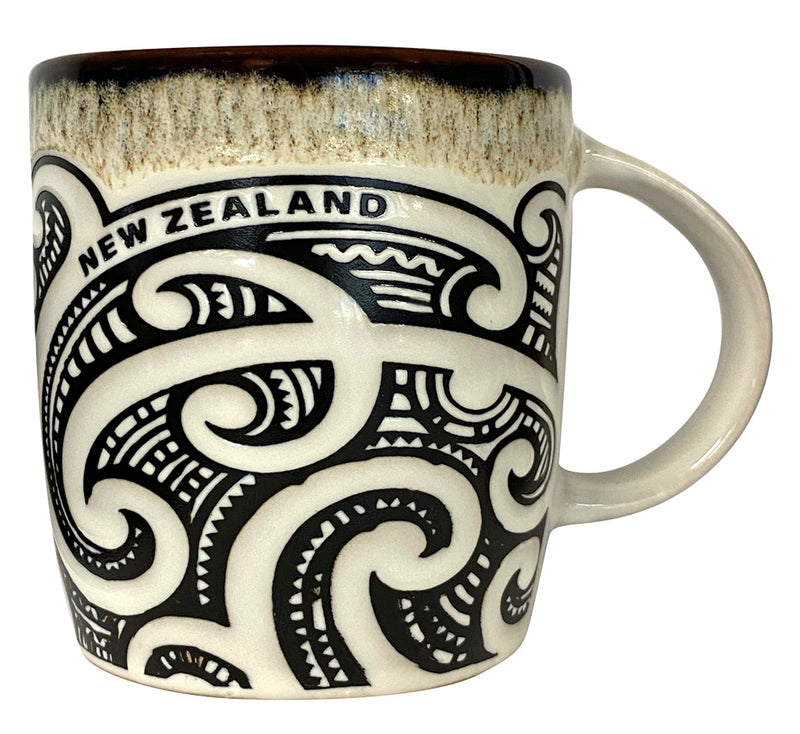 NZ Maori Tattoo Ceramic Mug - White