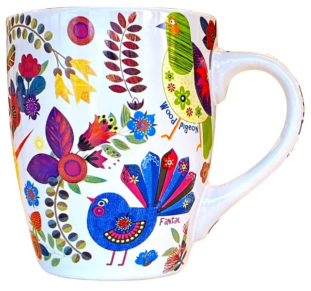 Retro Birds Ceramic Mug