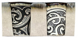 2 Pack Maori Tattoo Design Shot Glass Set - Black And White