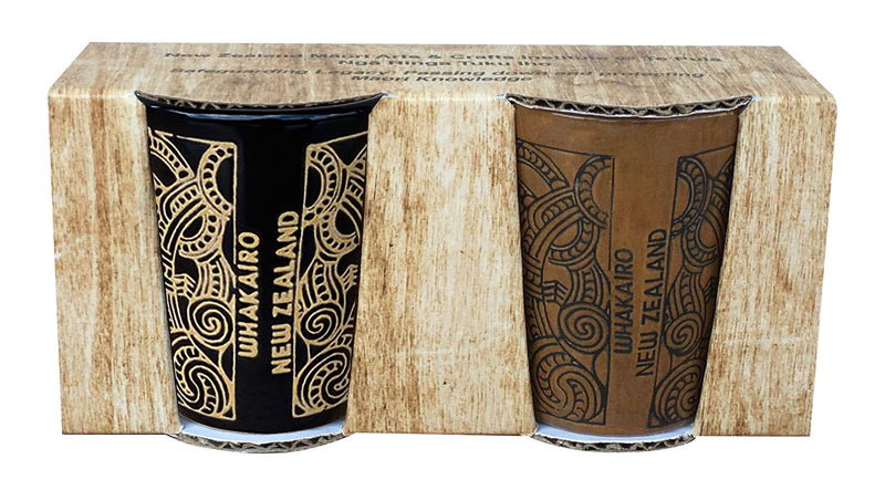 2 Pack Whakairo Ceramic Shot Glass