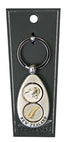 Oval Kiwi And Fern Metal Keyring