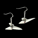 Sterling Silver Capped Facing Forward Mako Shark Teeth Earrings #362 - Alex Sands