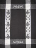 Kiwi Waffle Weave Tea Towel - Black