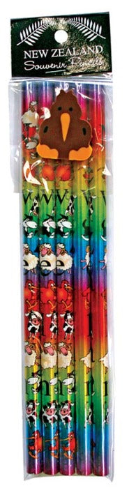 5 Pack Pencils With Kiwi Rubber