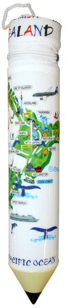 Map Design Pencil Shaped Pencil Case With Pencils