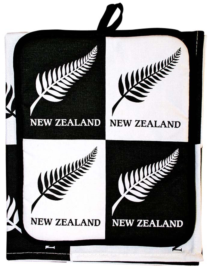 2 Pack Pot Mitt and Tea Towel - Fern