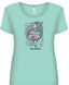 Ladies Fitted T-Shirt - Floral Kiwi