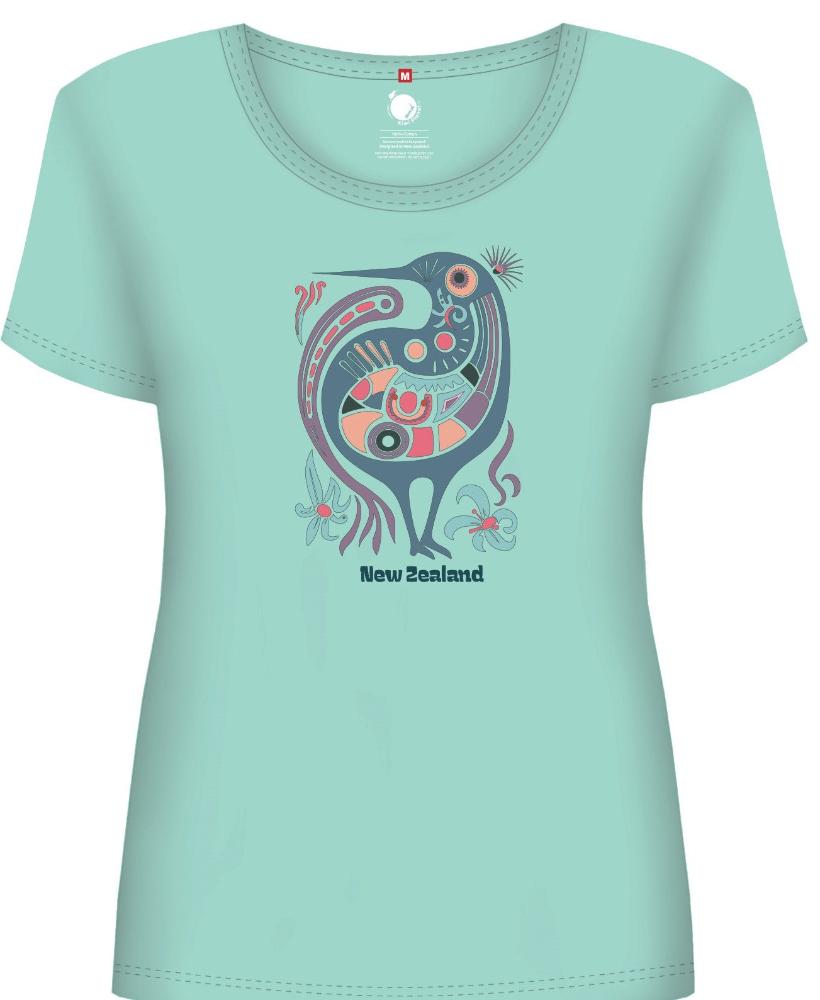 Ladies Fitted T-Shirt - Floral Kiwi