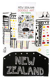 NZ Sketch White Tea Towel
