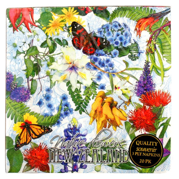 20 Pack Paper Napkins - NZ Flowers