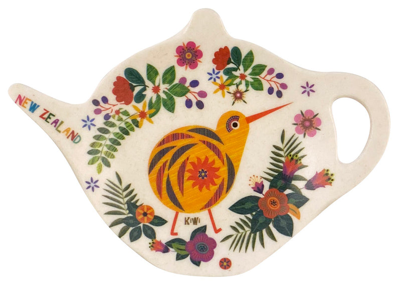 Bamboo Tea Bag Holder - Retro Kiwi