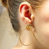Tribal Earth Hoop Earrings With Ear Studs 2 Set - Pohutukawa
