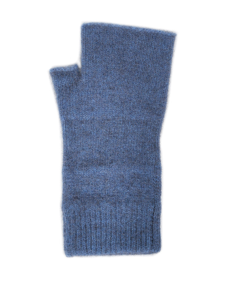 Lothlorian Possum & Merino Plain Fingerless Mitten, Light Blue