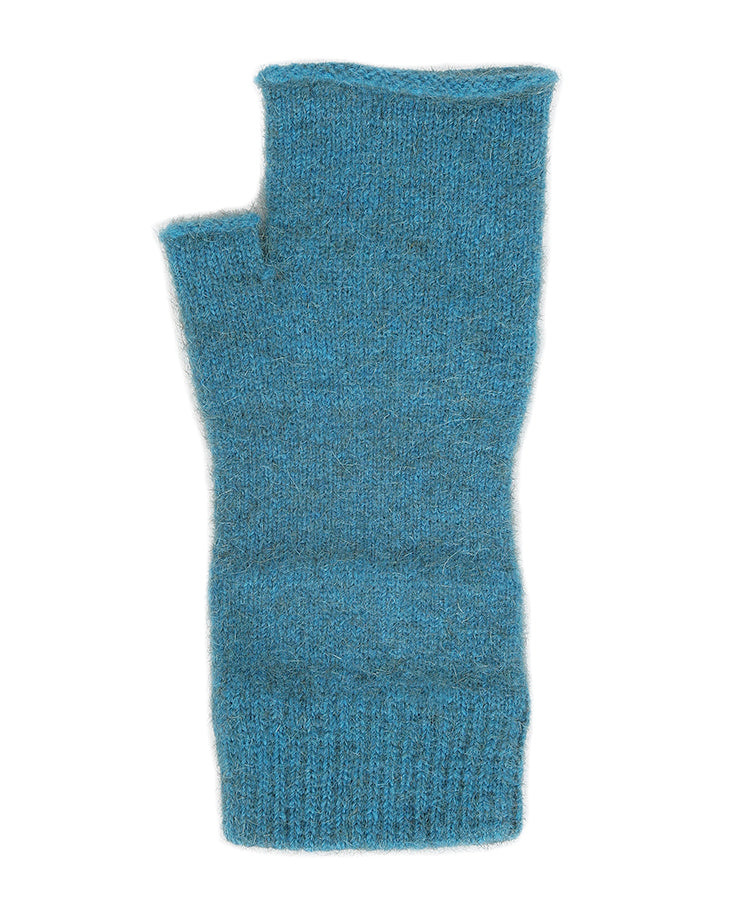 Lothlorian Possum & Merino Plain Fingerless Mitten, Teal