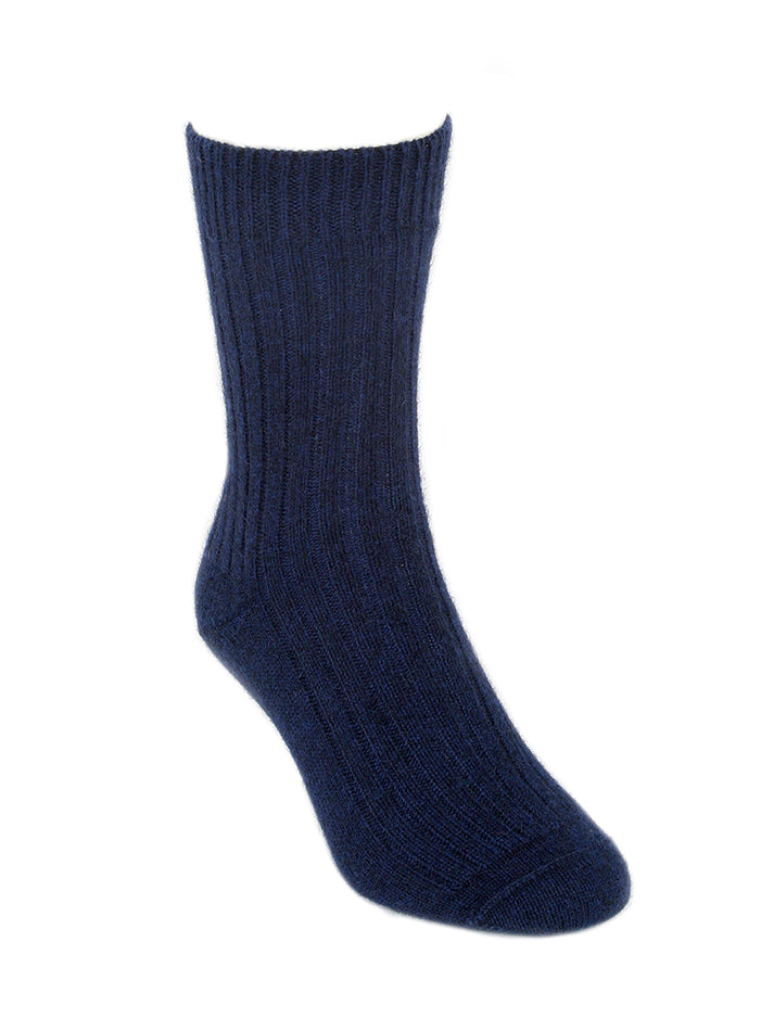 Lothlorian Possum & Merino Unisex Rib Socks, Midnight