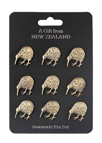 9 Pack Kiwi Badge/Pins #B29 + BULK DEAL!
