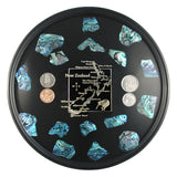 Bar Tray - NZ Map Paua Pieces - Four NZ Coins