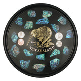 Bar Tray - Kiwi Paua Pieces - Four NZ Coins