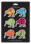 6 Pack Coloured Kiwi Foil Magnets