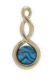 Double Twist Paua Gold Plated Pendant - NZ Made