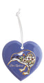 Heart-shaped ornament with New Zealand Kiwi on a white background
