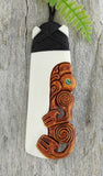 Bone Carving - Toki With Side Tiki Necklace - 95mm