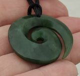 NZ Greenstone Smaller Koru Carving 27mm #29