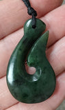 NZ Greenstone Hook Pendant - 42mm - #14