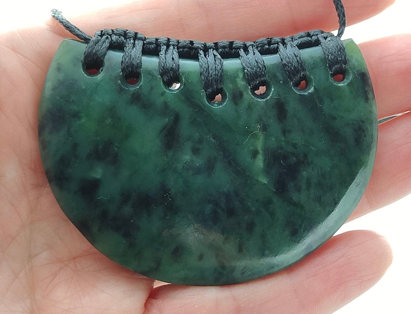 NZ Greenstone Breast Plate Pendant #20
