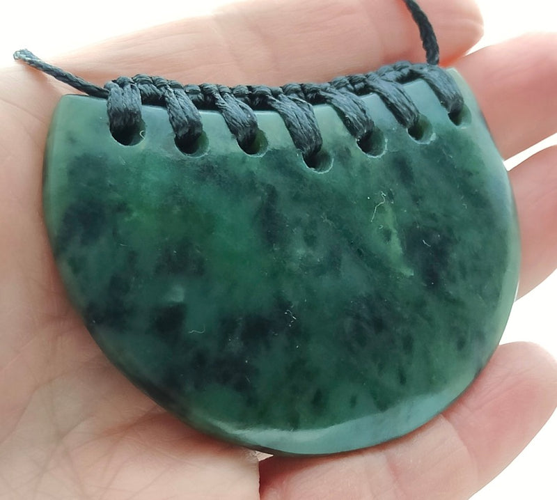 NZ Greenstone Breast Plate Pendant #20