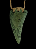 NZ Greenstone Whale Tooth Design - 66mm - Alex Sands #103