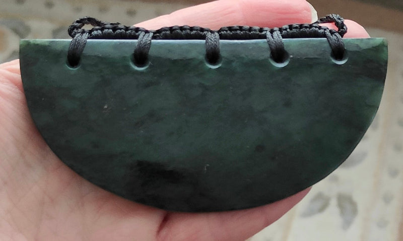 NZ Greenstone Breast Plate Pendant #15B