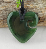 NZ Greenstone Little Heart Koru - 27mm #03