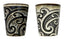 2 Pack Maori Tattoo Ceramic Shot Glass Set - Black And White