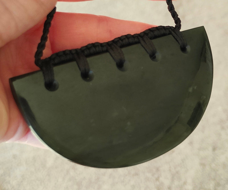 NZ Greenstone Breast Plate Pendant #16