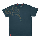 Men's Maori Ngaru Design T-Shirt - Kia Kaha - Dark Teal