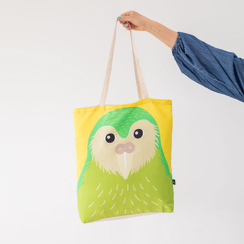 Bright Kakapo Cotton Shopping Bag