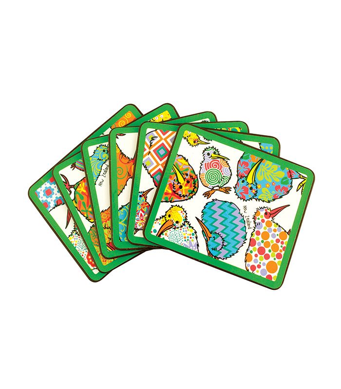 Kaleidoscope Kiwi Coasters Set