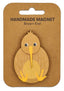 Handmade magnet shaped like a brown kiwi on a brown backing card with 'Handmade Magnet Brown Kiwi' text.