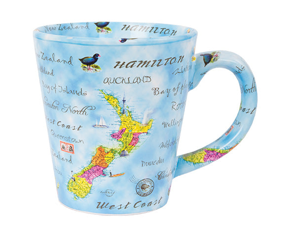 Blue NZ Map Coffee Mug - #85