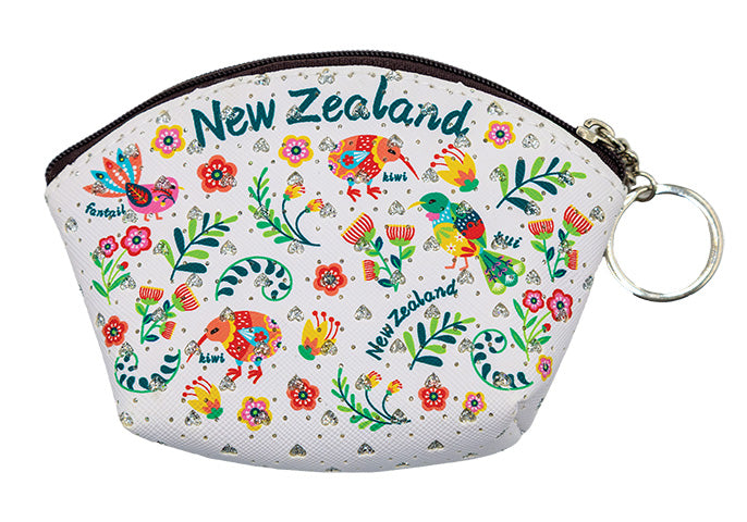 Small NZ Birds Purse With Keyring